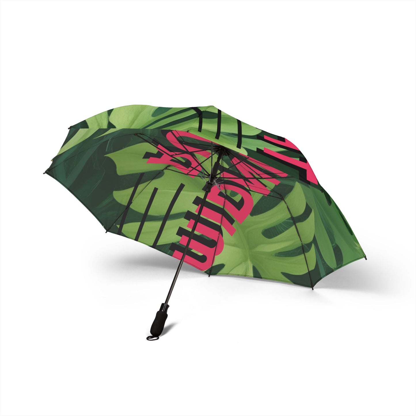 Print Semi-Automatic Foldable Umbrella - Midnight Run Green Collection