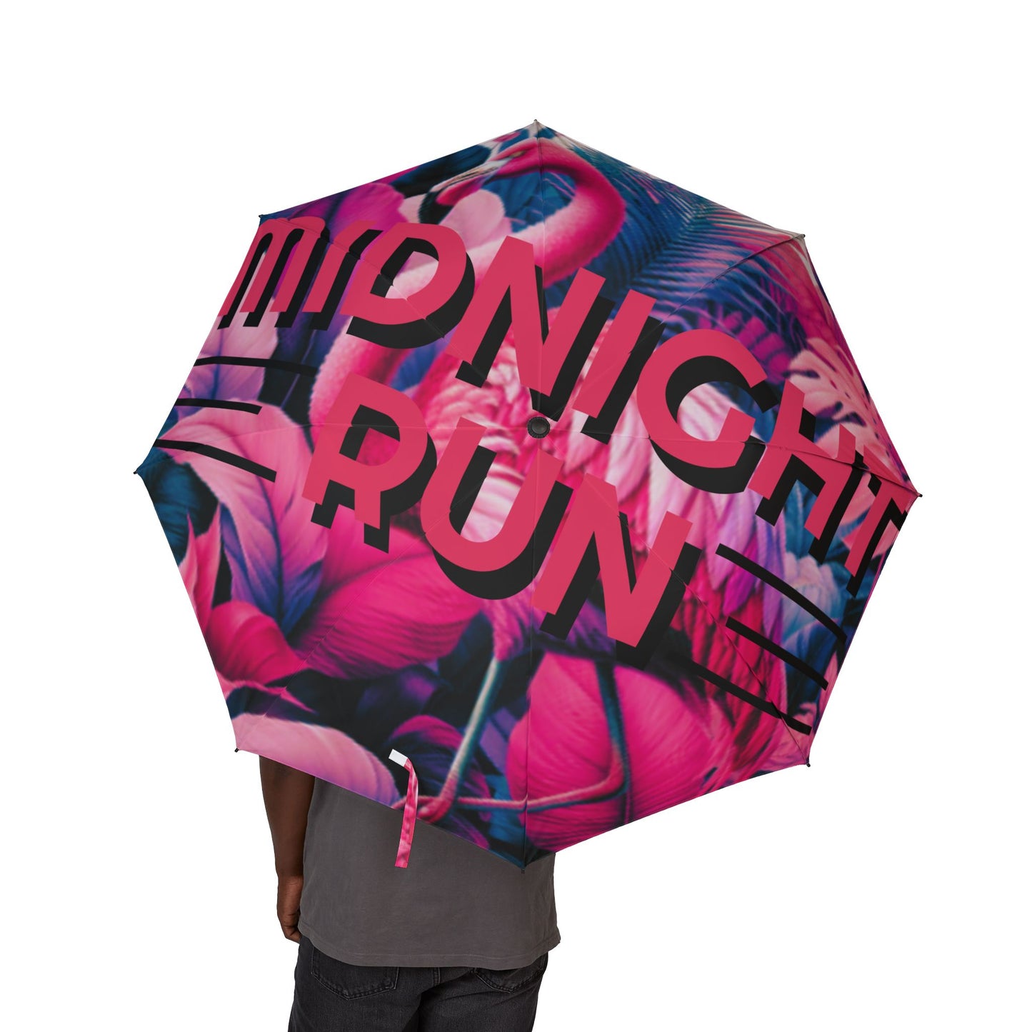 Tropical Print Semi-Automatic Foldable Umbrella - Stay Stylish in the Rain