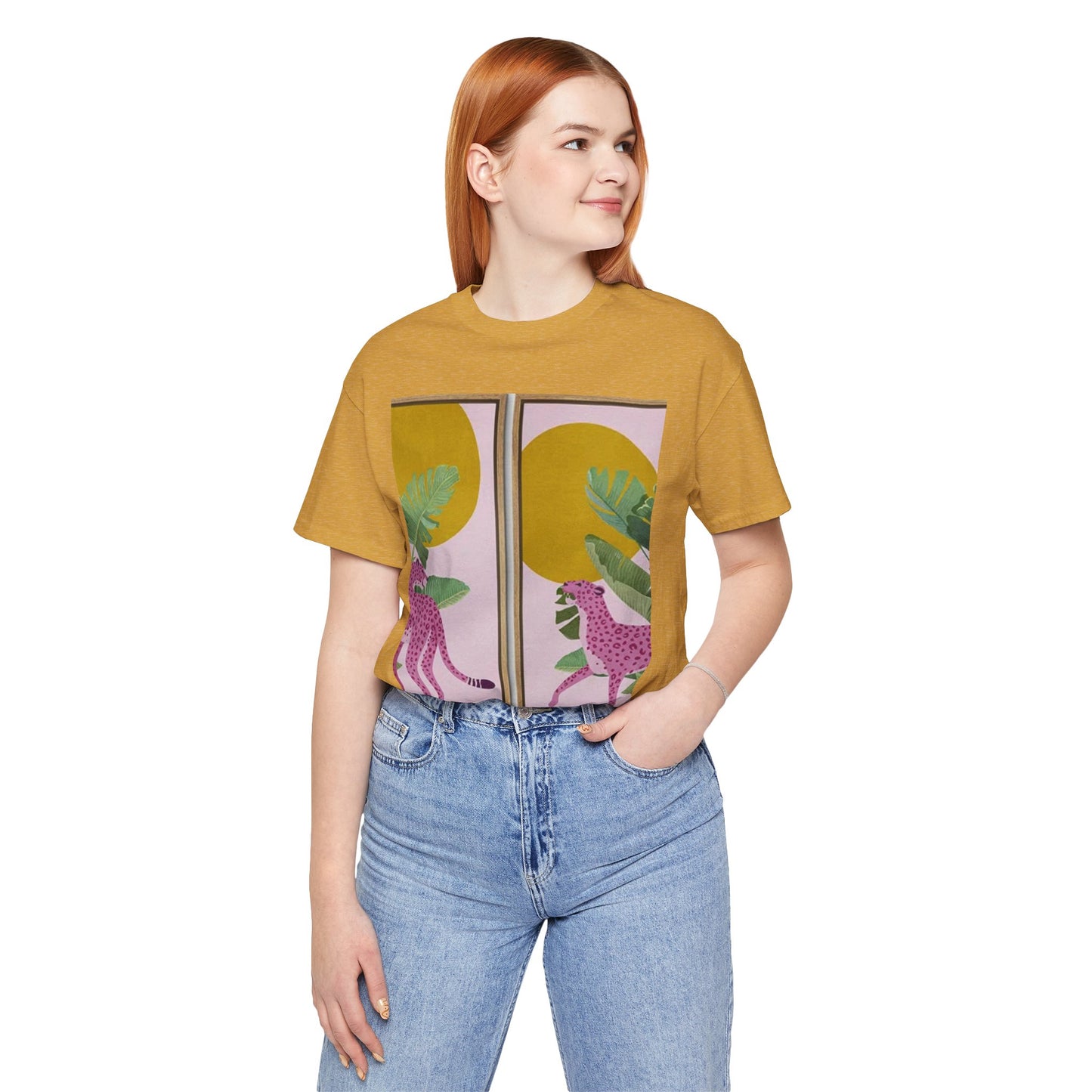 Leopard Print Unisex Jersey Tee - Relaxed Fashion Statement