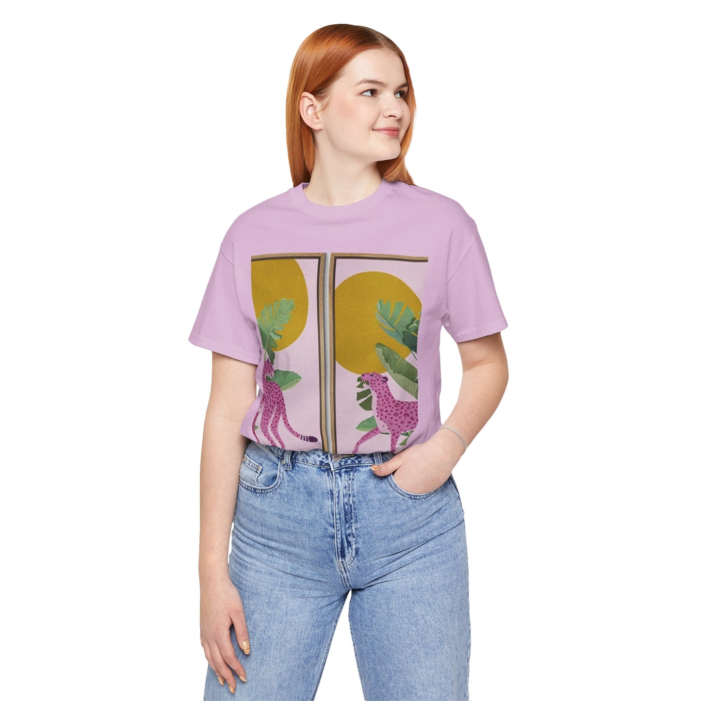 Leopard Print Unisex Jersey Tee - Relaxed Fashion Statement