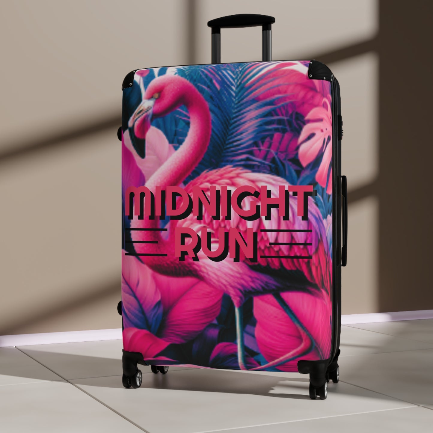 Midnight Run Flamingo Suitcase - Stylish Travel Luggage for Beach Lovers
