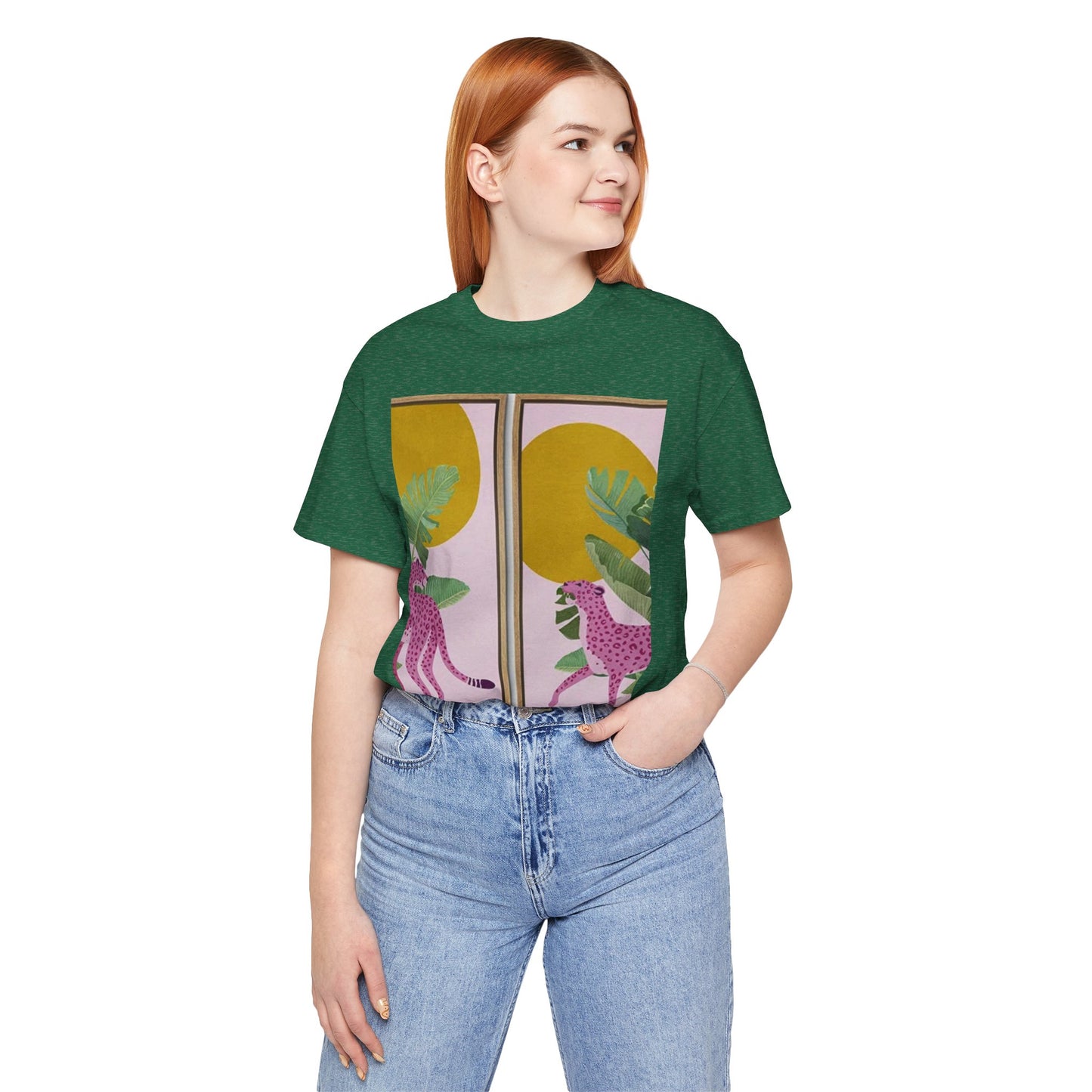 Leopard Print Unisex Jersey Tee - Relaxed Fashion Statement