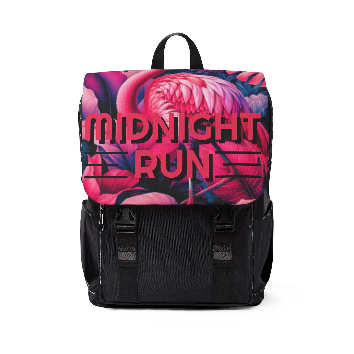 Midnight Run Unisex Casual Shoulder Backpack - Stylish Floral Design for Everyday Adventures