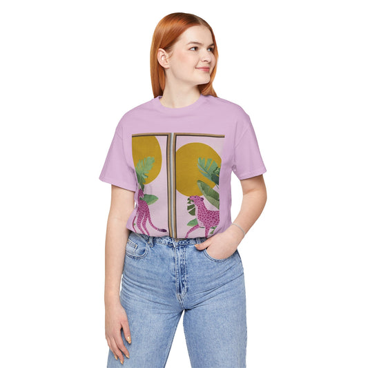 Leopard Print Unisex Jersey Tee - Relaxed Fashion Statement