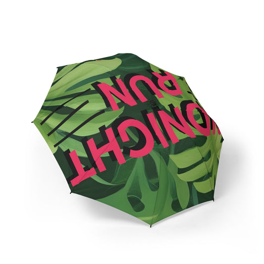 Print Semi-Automatic Foldable Umbrella - Midnight Run Green Collection