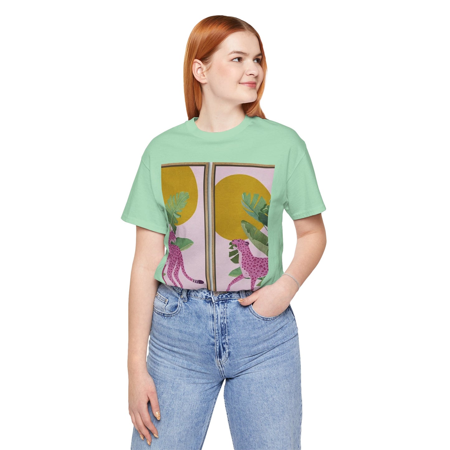 Leopard Print Unisex Jersey Tee - Relaxed Fashion Statement
